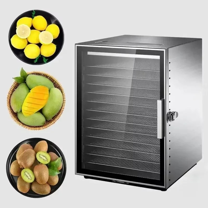 DIVEDEER 800W 12 Tier Food Dehydrator Commercial Stainless Steel Fruit Dryer Vegetable Fruit Meat Dryer