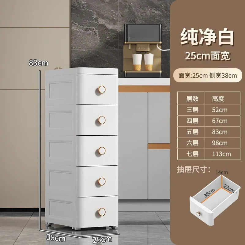 Modern Plastic Cabinet for Bedside Drawer Type Narrow Side Bathroom Cabinet Creative Cabinets for Laundry Room