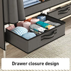 Wardrobe Simple Cloth Wardrobe Household Bedroom Assembly Cabinet Large Wardrobe Durable Simple Modern,Grey