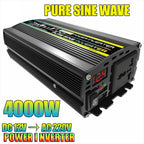 10000W/12000W Car Inverter LCD Display Vehicle Smart Inverter DC 12 V To AC 220V Digital Pure Sine Wave Power Inverter