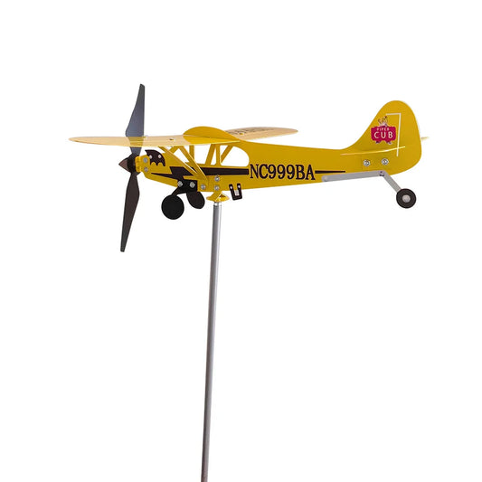 3D Plane Wind Direction Indicator Creative Chic Garden Weather Vane Plug Decor Anti-corrosion Weatherproof for Family Courtyards