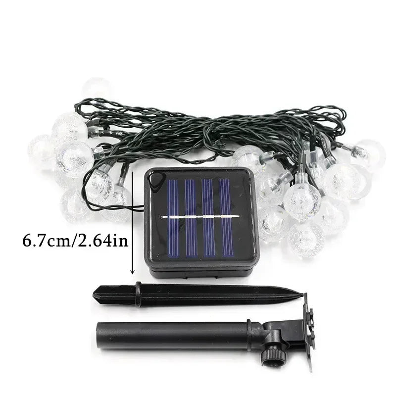 5/7/12m Solar String Light Outdoor LED Crystal Globe Light Solar Fairy Light Garden Light for Christmas Wedding Party Decoration
