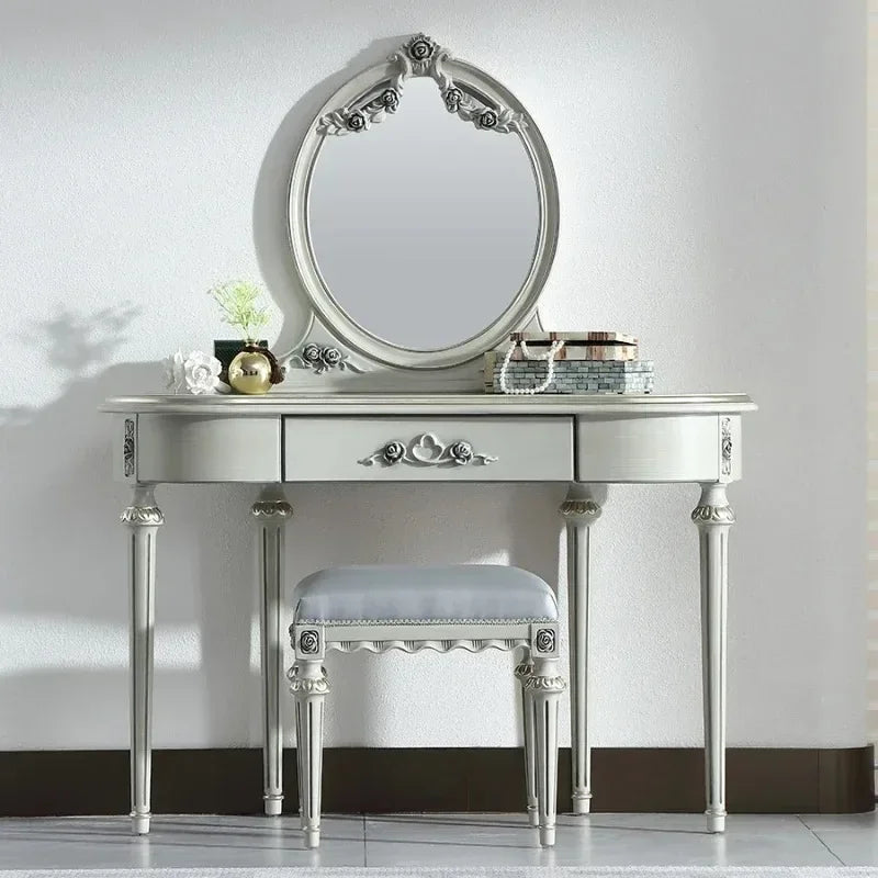 Salon Mirror Vanity Table Minimalist Aesthetic Beauty Bedroom Dresser Organizer Space Saving Nordic Vestidores Trendy Furniture