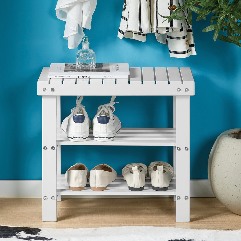 SoBuy FSR02-K shoe rack Bench Shoe Bench made of high quality bamboo with 2 years warranty B50cm