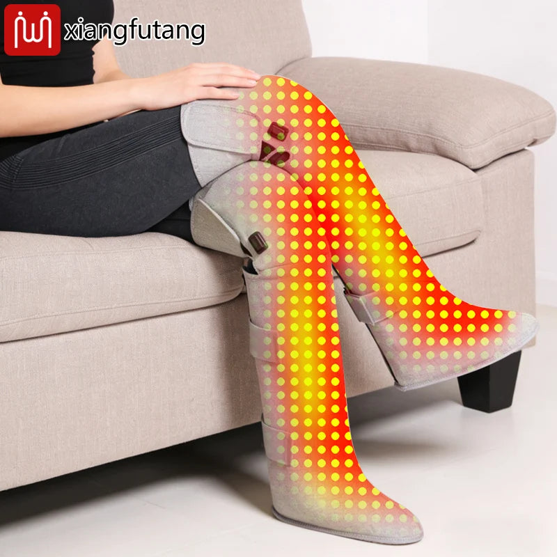 Portable Red Light Heating Long Leg Boots  Leg Vibration Massage Relieves Joint Rheumatic Pain Numbness Chronic Cold LegSyndrome