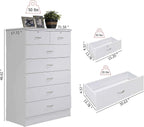 7 Drawer Wood Dresser for Bedroom,31.5inch Wide Chest of Drawers,with 2 Locks on the Top Drawers,Storage Organization Unit,White