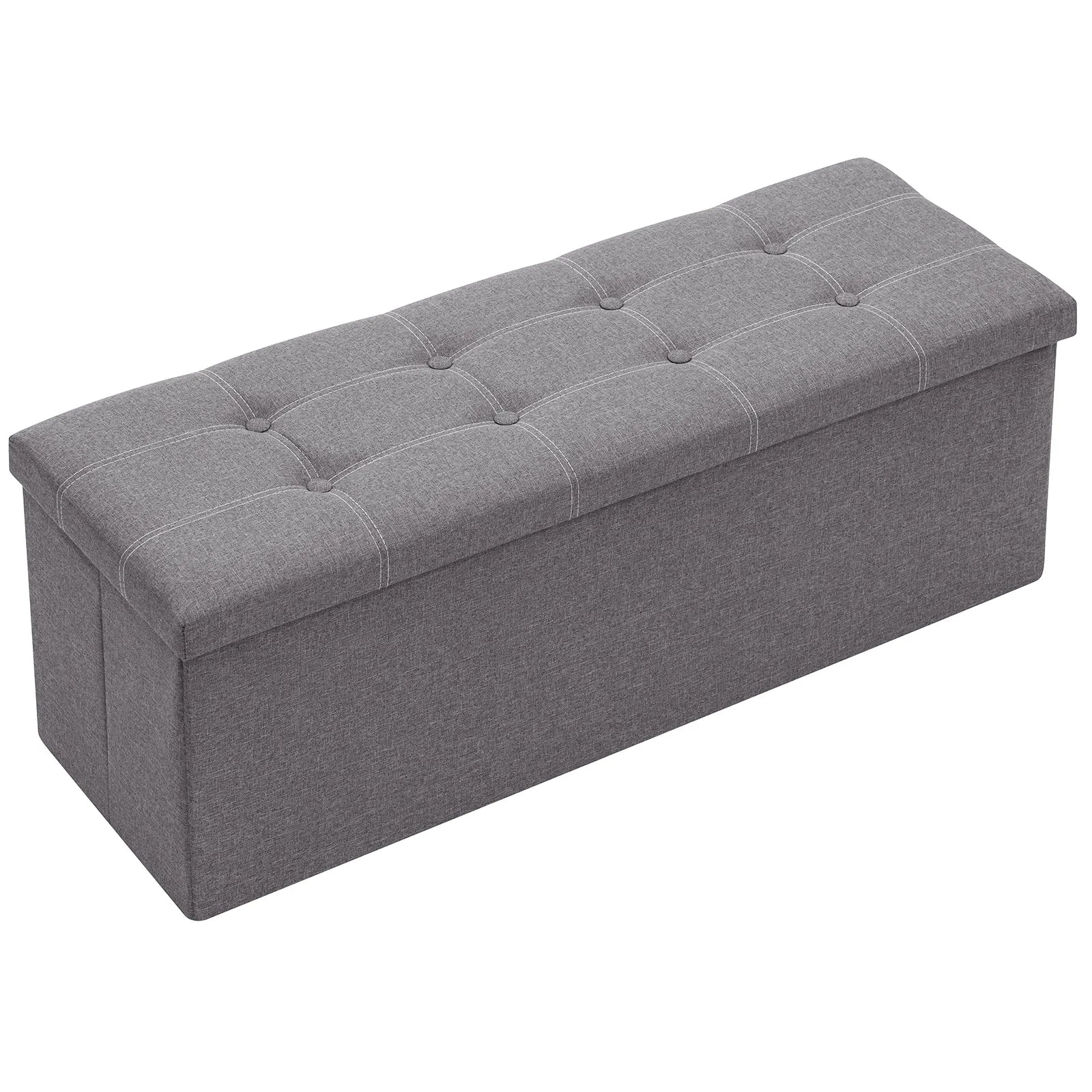Foldable Stool Home Ottoman Seat Bench Chest with Storage Space Organizer Box Living Room Furniture