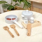 Wooden Mini Kitchen Toys Cookware Pot Pan Cook Pretend Play Educational House Toys For Children Simulation Kitchen Utensils Girl