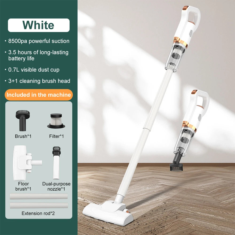 8500PA Vacuum Cleaner Portable Wireless Vacuum Cleaner Car Use 120W Large Suction USB Rechargeable Cordless Home Vacuum Cleaner