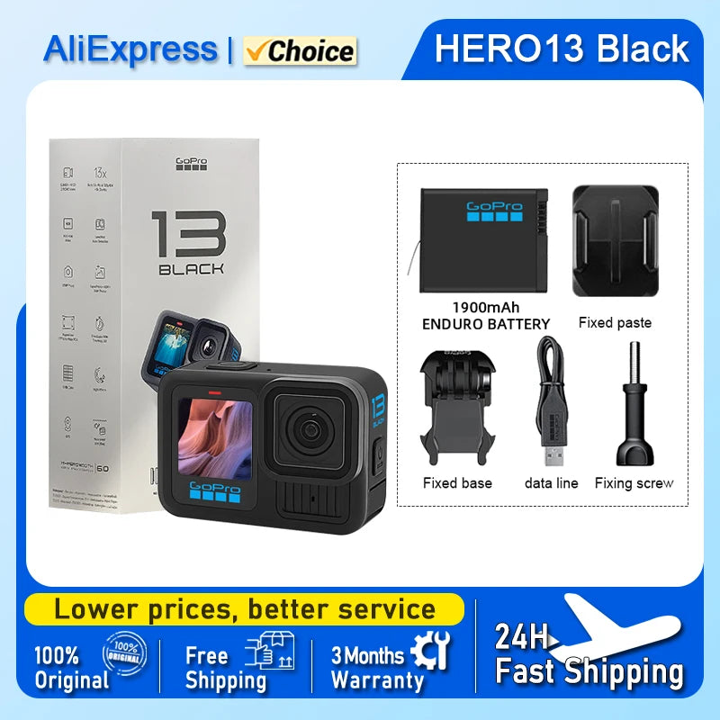 GoPro HERO13 Black Action Camera Go Pro 13 Anti Shake Cycling 5.3K Camera