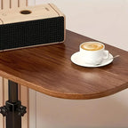 Luxury Adjustable Height Sofa Side Table Portable C-Shape Coffee Table with Cork Finish for RV Home Office Living Room Bedroom