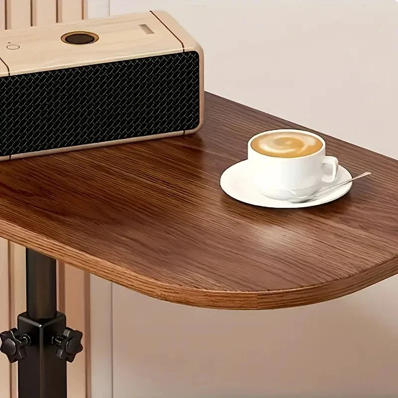 Luxury Adjustable Height Sofa Side Table Portable C-Shape Coffee Table with Cork Finish for RV Home Office Living Room Bedroom