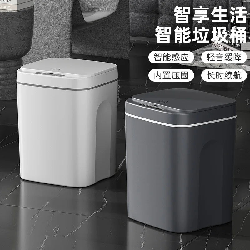 Automatic Paper Basket Touch Trash Bin for Kitchen Home Accessories Dustbin Bucket Intelligent Sensor Trash Can Smart Induction