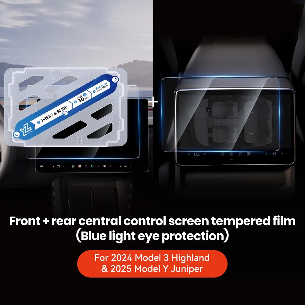 YZ Tempered Glass Screen Protector For Tesla Model 3 Y Center Console Anti Glare HD Film Protection Screen Protecto Accessories