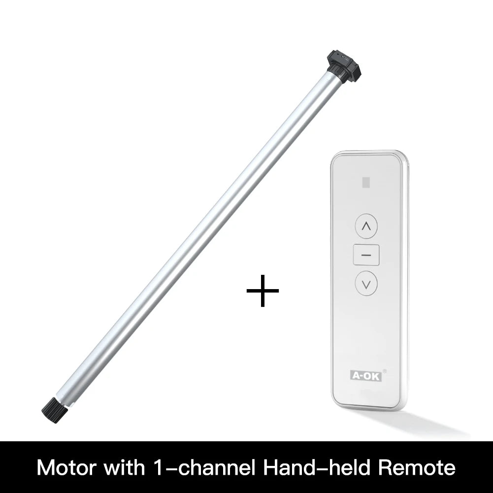New Automatic AM15 Tubular Roller Blind Motor for 17/25mm Tube Motorized Electric Blind Shade RF433 Remote Control for 25mm Tube