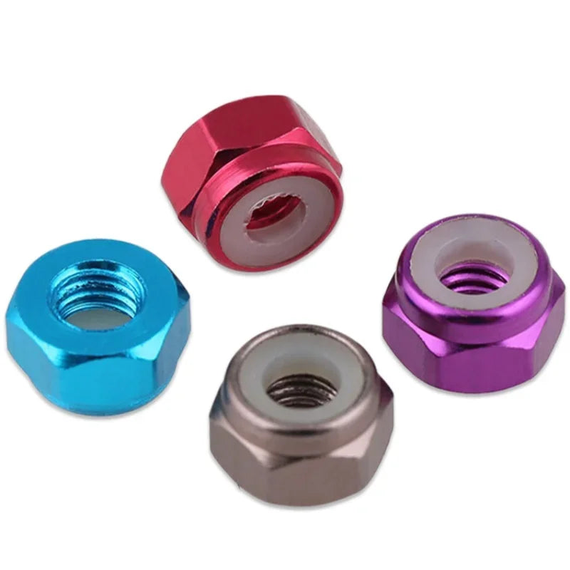 10pcs M2 M3 M4 M5 colorful aluminum alloy Anodized Lock Nut Blue Pink Orange Purple Green Red Grey