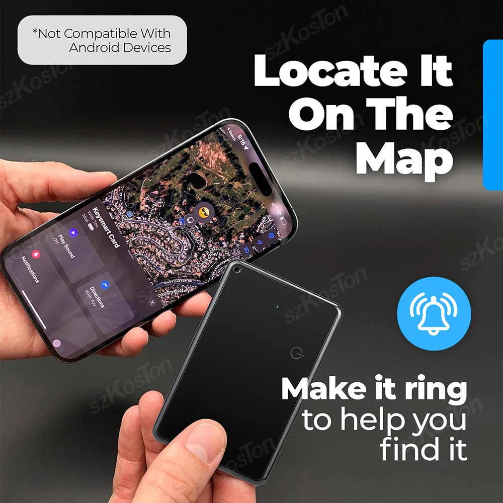 Wallet Tracker Card Wireless Charging Wallet GPS Finder Work with IOS Find My App Tracker for Luggage Tag Phone Passport