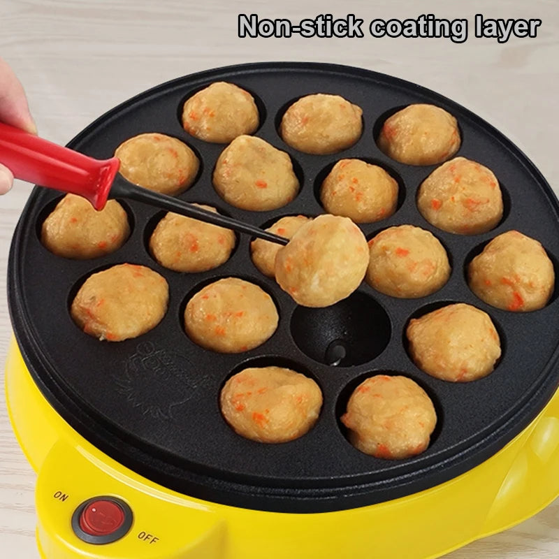110V/220V Chibi Maruko Baking Machine Electric Takoyaki Maker Donut Octopus Ball 18 Holes Grill Pan Professional Cooking Tools