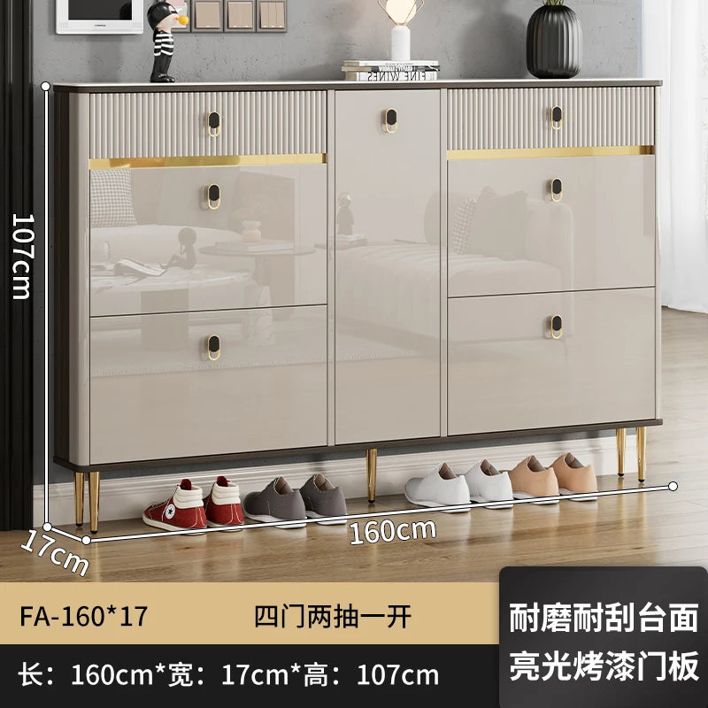 White Drawers Shelf Shoe Rack 3 Layers Narrow Save Space Shoe Cabinet Vertical Entrance Hall Meuble A Chaussures Home Furnitures