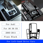 For Audi A6 S6 C6 2005-2011 Piano Black Centre Gear Shift transmission Panel Cover Car inside Trim Accessories Sticker