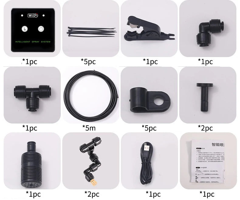 WiFi Rainforest Sprayer Control Automatic Mist Timing Spray System Kit Touch Screen Irrigation Timer Reptile Sprayer Humidifier