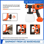 750W Electric Spray Gun 4 Nozzle Sizes 1200ml HVLP Household Paint Sprayer Flow Control Easy Spraying by PROSTORMER