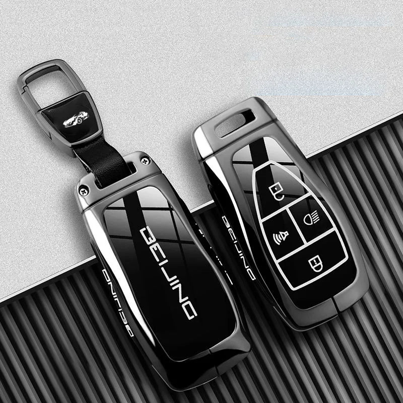 Zinc Alloy Car Key Case Cover for Baic Senova Beijing BJ40 BJ80 BJ30 BJ60 BJ90 F40 U7 X7 EX5 EC5 EU5 Keychain Shell Accessories