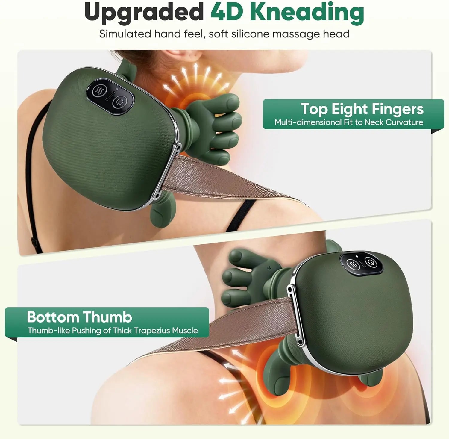 Bionic Finger Neck Shoulder Massager Wireless Neck Cervical Trapezius 4D Kneading Body Back Hand Massage Shawl Brushless Motor