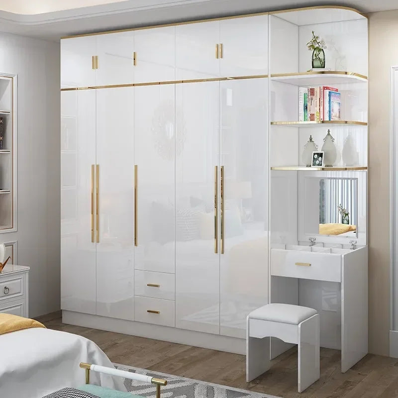 White Gold Wardrobe Designer Clothes Waterproof Children Wardrobe Organizers Nordic Vestidor De Armario Abiertos Hotel Furniture