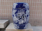 Hand Drawn Blue and White Porcelain Shoe Changing Stool Ceramic Drum Bathroom Neoclassical Imitation Sitting Stool Low Round