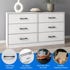 Ardent 6 Drawer Dresser, White
