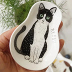 Ceramic Seasoning Dish Japanese Tableware Kitten Soy Sauce Dish Dipping Saucer Plate Home Kitchen Supplies Dropshipping