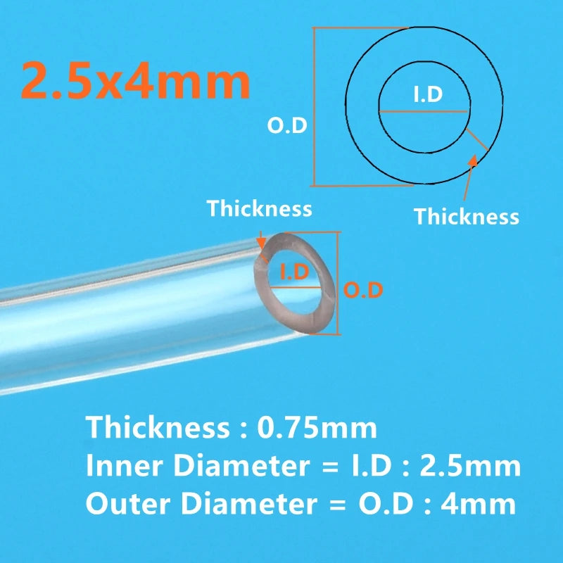 1/5/10M Food Grade Transparent Silicone Rubber Hose ID 0.3 0.5 0.7 0.8 1 1.2 1.5 1.6 1.8 2 2.5mm Flexible Nontoxic Silicone Tube