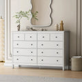 10 Drawer Dresser, 55" Modern White Dressers and Chests of Drawers