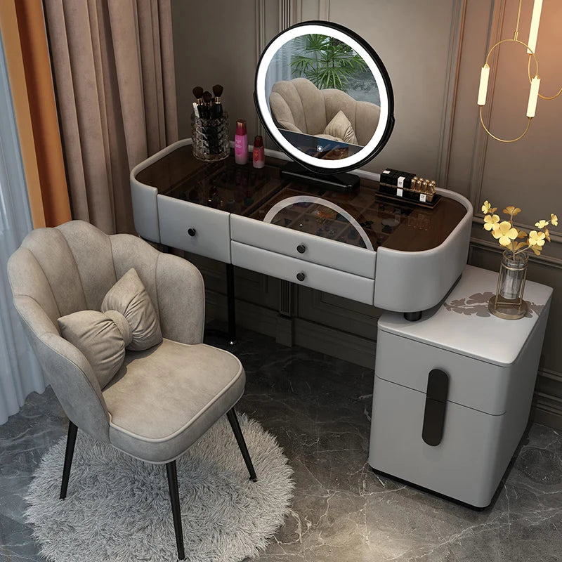 White Bedroom Vanity Table Makeup Mirror Chair Modern Organizer Dressing Table Cosmetics Cheap Penteadeira Trendy Furniture