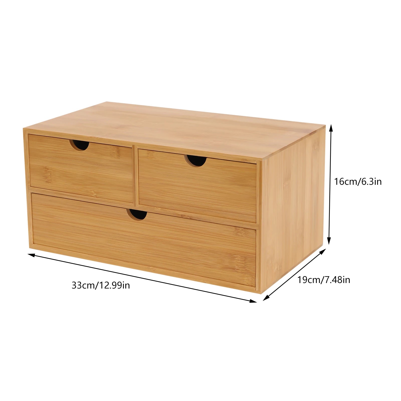 Desk Organizer Mini Bamboo Desk Organizer Drawer Desktop Storage Organizer for Office Home Toiletries, No Assembly Required