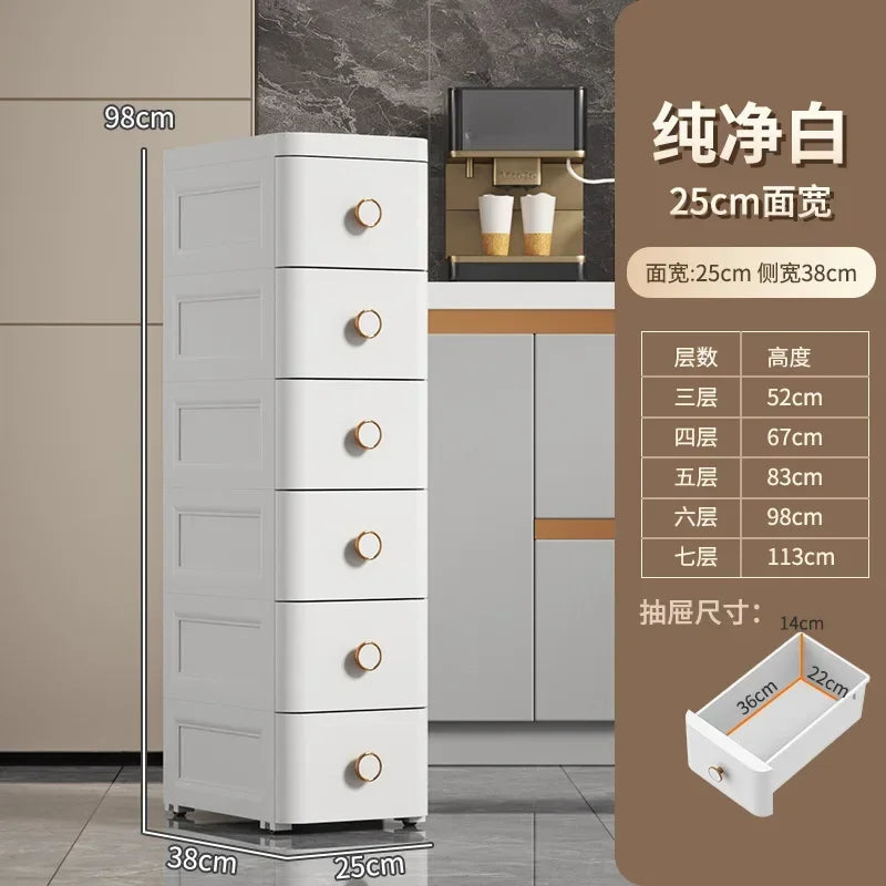 Modern Plastic Cabinet for Bedside Drawer Type Narrow Side Bathroom Cabinet Creative Cabinets for Laundry Room