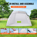 SucceBuy Portable Paint Booth Shelter 7.5x5.2x5.2/10x7x6ft Foldable Spray Painting Tent for Furniture Craft Project DIY Tool