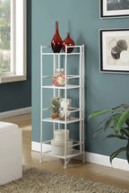 Xtra Storage 4 Tier Folding Metal Shelf, White