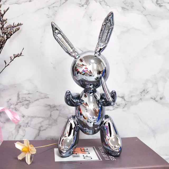 Modern Art Balloon Rabbit Statue Creative Animal Sculpture Home Decor 25/35CM Height
