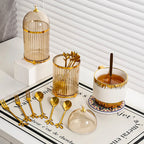 For Dining Room Kitchen Tabletop Countertop Organization Food Storage Canister Modern Coffee Spoon Dessert Fork Holder