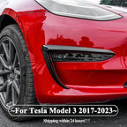 Front Fog Lamp Eyebrow Wind Knife For Tesla Model 3 2017-2023 Gloss Black Fog Lamp Trim Carbon Look Blade Trim Bodykits Tuning