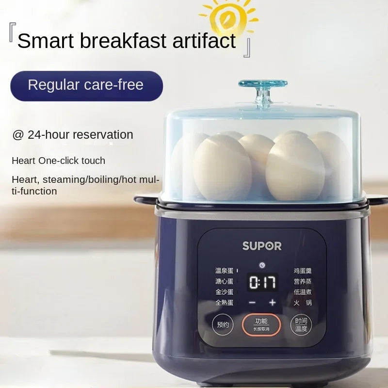 220V Multi-functional Egg Boiler and Steamer Egg Cooker for Breakfast with Automatic Power-off for Home Kitchen