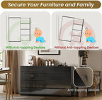 10 Drawer Dresser, Black Dresser for Bedroom, High Gloss Modern Dresser & Chest of Drawers, 55" Long Dresser TV Stand, Large