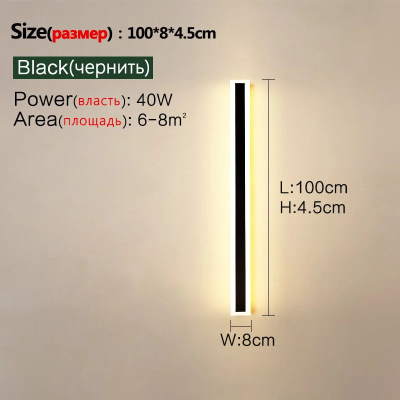 Outdoor LED Wall Lamp - Long, IP65 Waterproof, for Garden, Balcony, Entrance, Staircase | AlluCanFind