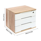 1/2/3 Tier Desktop Storage Box, Wooden Drawer Organizer with Lockable Drawers, No Assembly Required