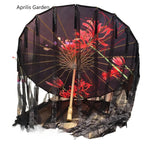 Star Oil Paper Waterproof Beach Umbrella Fan Chinese Dance Performance Lace Umbrella Classical Hanfu Fairy Parasol Paraguas