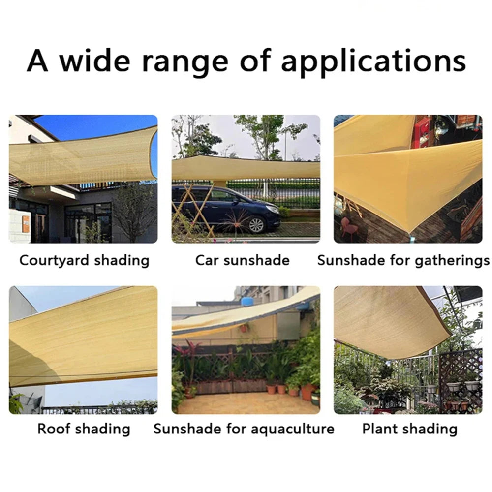 Multiple Sizes HDPE Sunshade Net Home Garden UV Protection 85-90% Sunshade Net Balcony Sunshade Car Shed Easy Installation