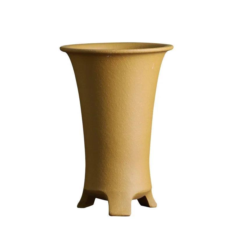 Purple Clay Handmade Pottery Cascade Bonsai Pot,Vase,Nature Color,Tradition Chinese Room Table Home Garden Decoration