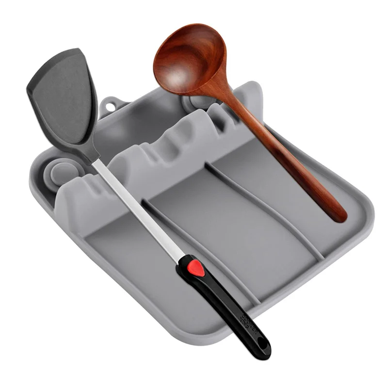 KYCOR-Silicone Kitchen Utensils Storage Tray Spoon Spatula Pot Lid Chopsticks Kitchen Utensils Placemat